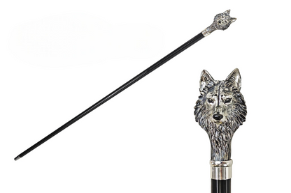 925 Silver-Plated WolfWalking Cane – Walking Stick