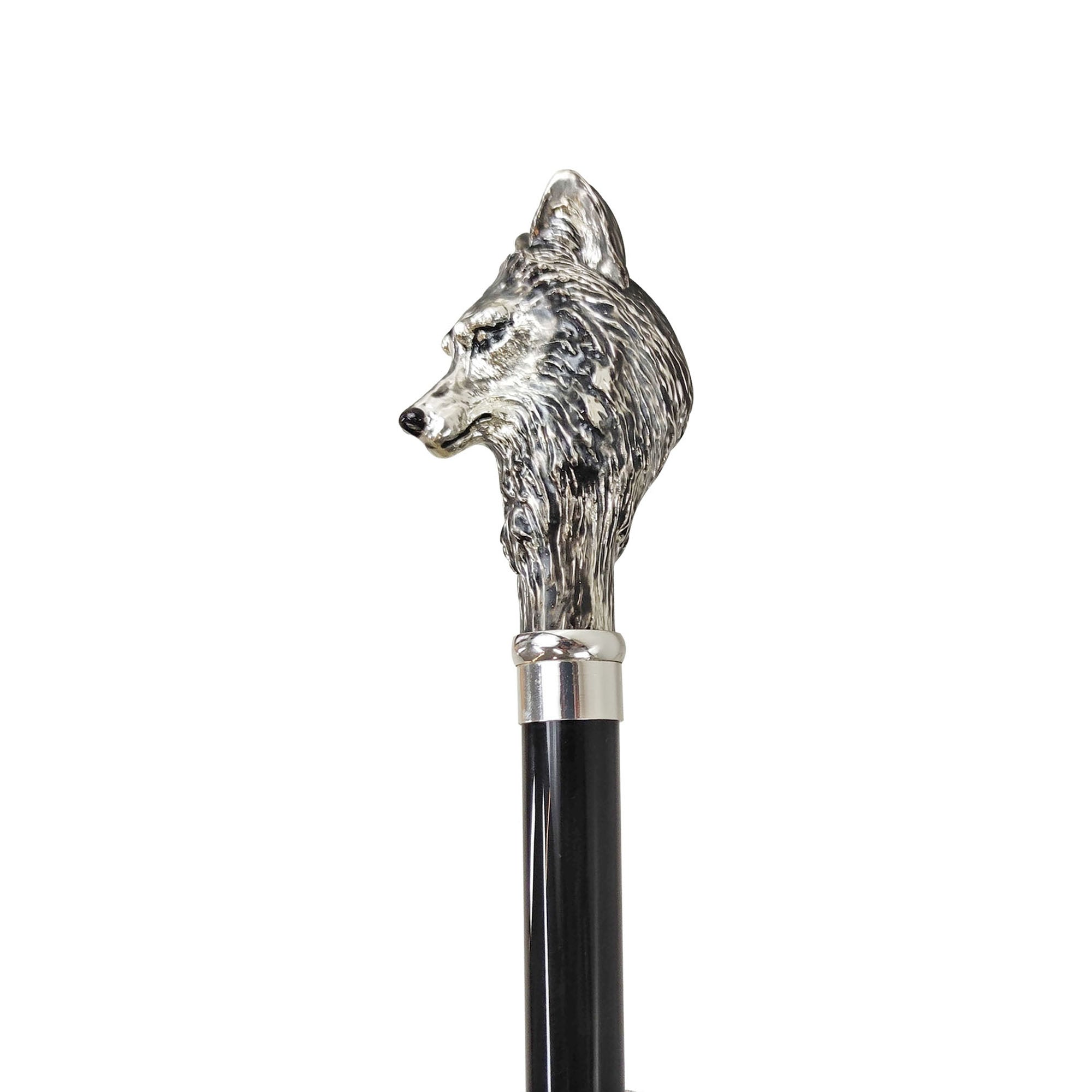 925 Silver-Plated WolfWalking Cane – Walking Stick