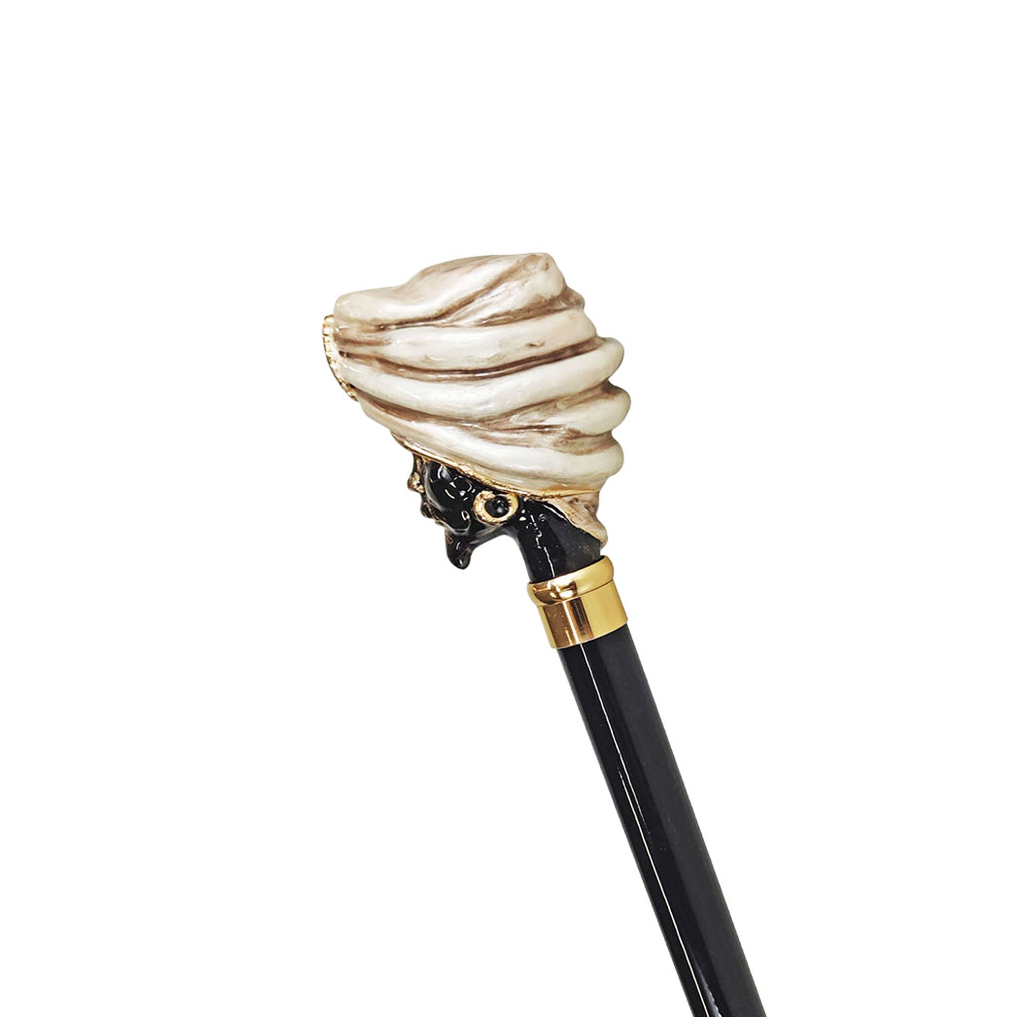 Luxury Men’s Walking Stick with 24K Gold-Plated Hand-Painted Handle