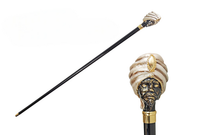 Luxury Men’s Walking Stick with 24K Gold-Plated Hand-Painted Handle