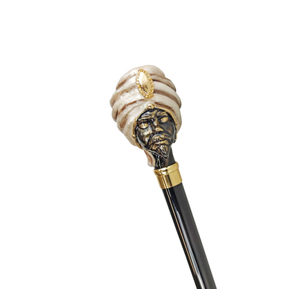 Luxury Men’s Walking Stick with 24K Gold-Plated Hand-Painted Handle