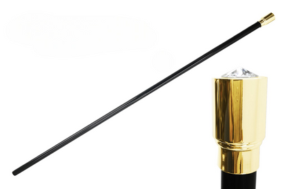 Luxurious 24K Gold-Plated Walking Stick with Swarovski Crystal
