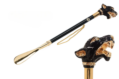 Puma Design 24K Gold-Plated Shoehorn with Hand-Painted Puma Handle