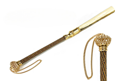 24K Gold-Plated Shoehorn Encrusted with Thousands of Jet Crystals