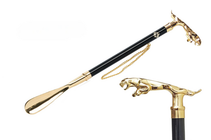Designer 24K Gold-Plated Jaguar Walking Stick Shoehorn