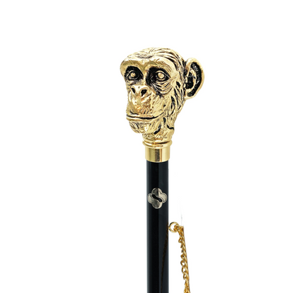 Exclusive Golden Shoehorn with Handcrafted Monkey Handle