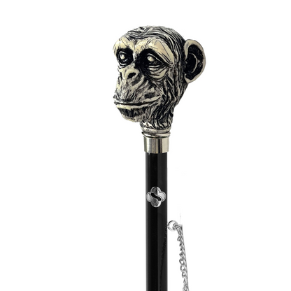 Designer Hand-Painted Monkey Handle 925 Silver-Plated Shoehorn