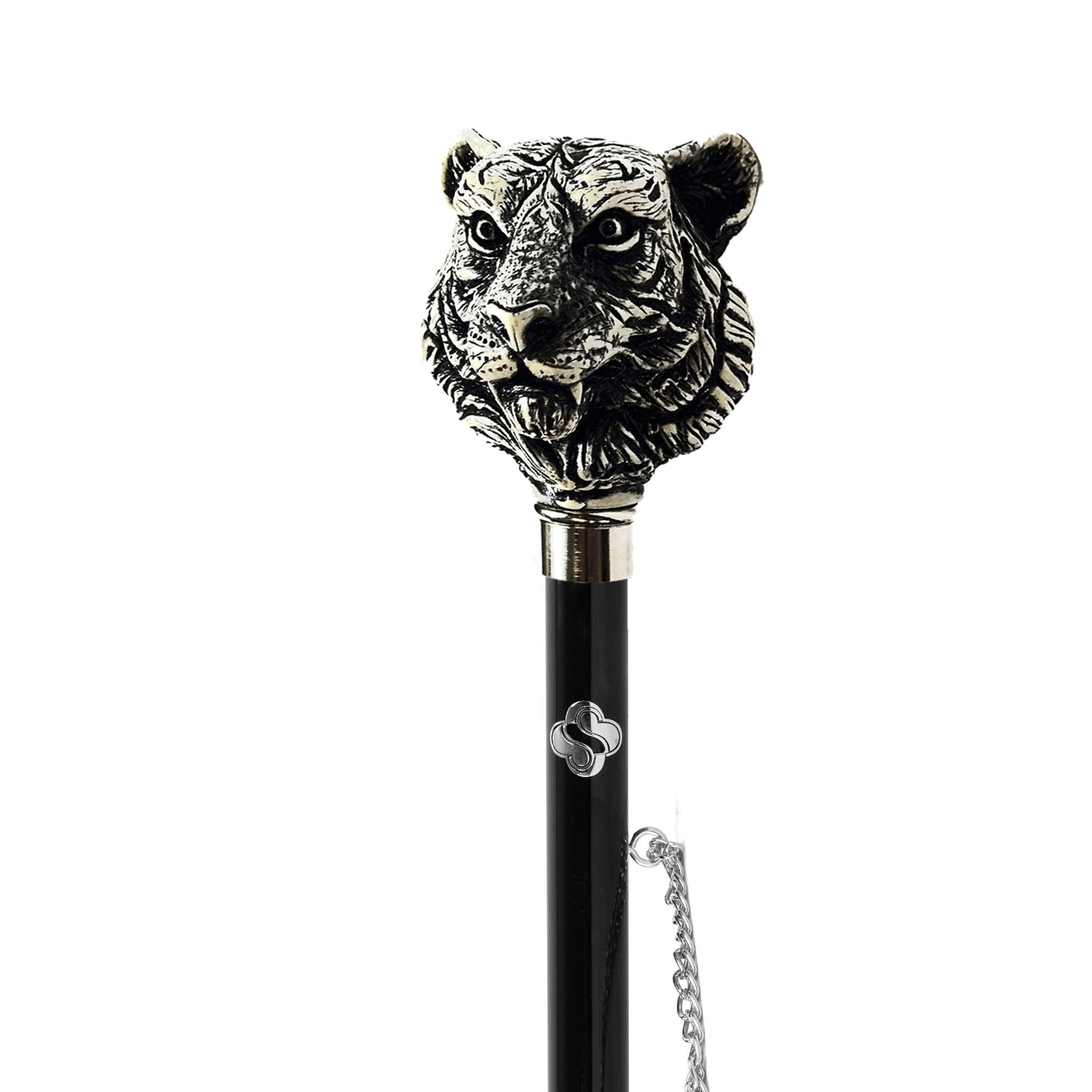 Exclusive Design Hand-Painted Tiger 925 Silver-Plated Shoehorn