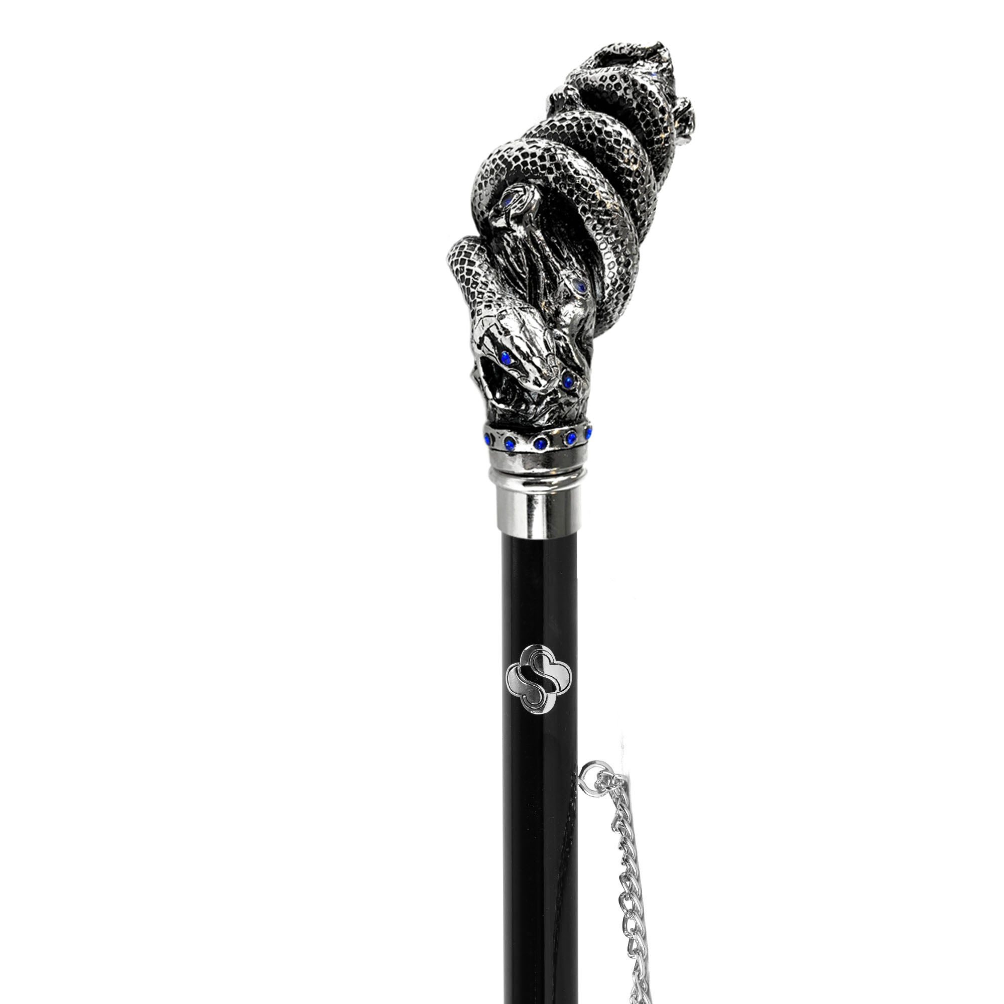 Silver-Plated Shoehorn – Snake on Branch with Sapphire Crystals