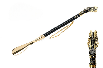 Chic 24K Gold-Plated Shoehorn with Handcrafted Dragonfly Handle
