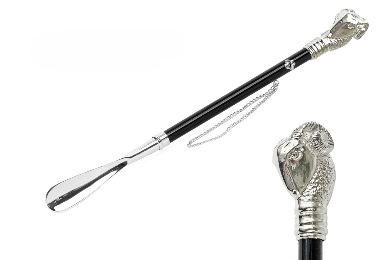 Exclusive Design Aries Handle 925 Silver-Plated Shoehorn