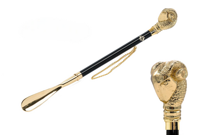 Exclusive 24K Gold-Plated Shoehorn with Ram’s Head Handle