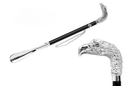 Exclusive Design Eagle Handle 925 Silver-Plated Shoehorn
