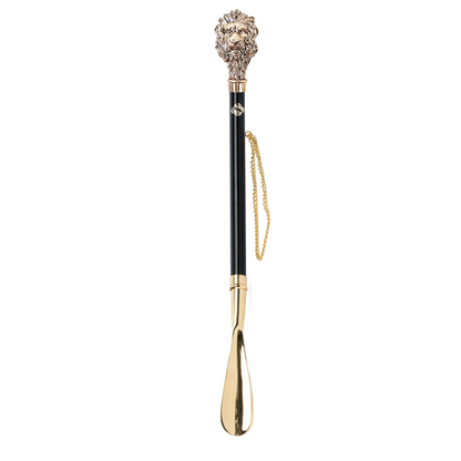 Exclusive Design 24K Gold-Plated Shoehorn with Lion Handle