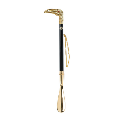 Exclusive 24K Gold-Plated Shoehorn with Hand-Painted Toucan Handle
