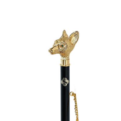Designer 24K Gold-Plated Shoehorn with Hand-Painted Fox Handle