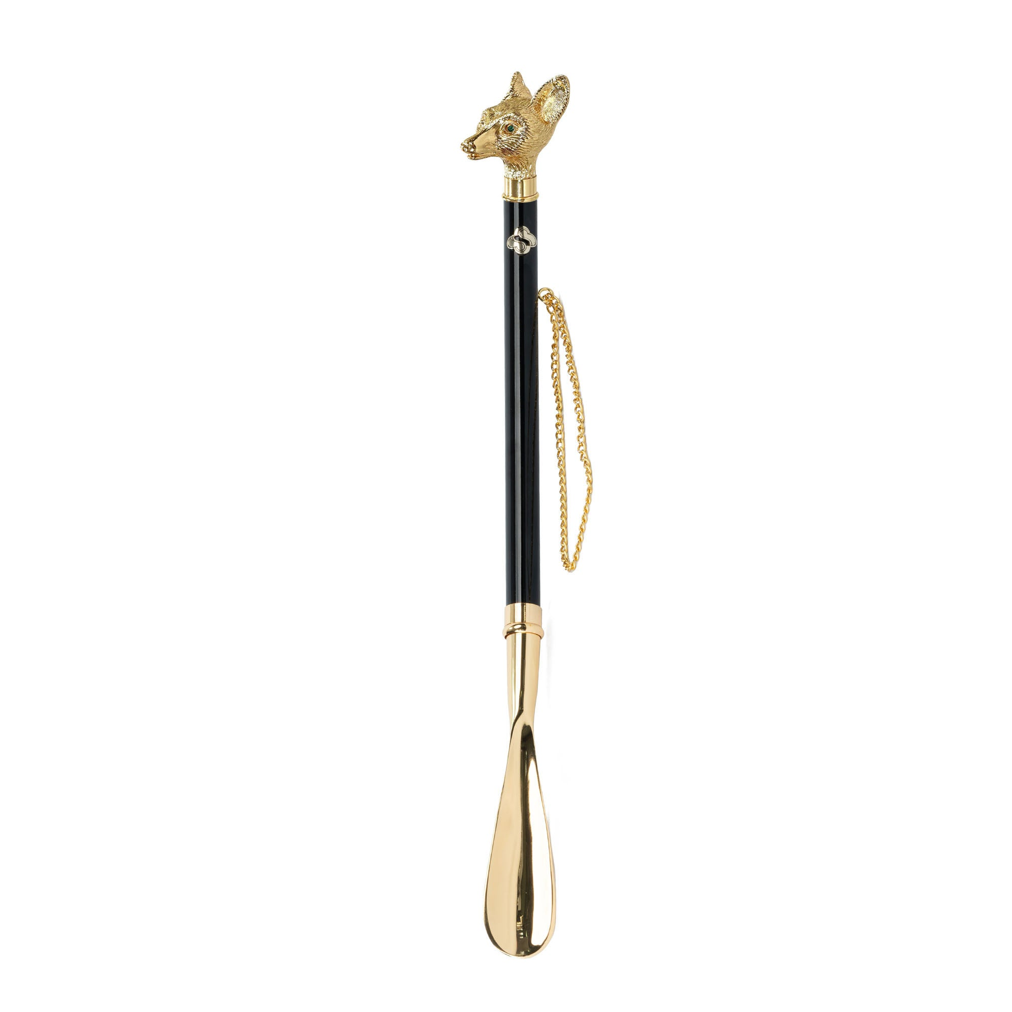 Designer 24K Gold-Plated Shoehorn with Hand-Painted Fox Handle
