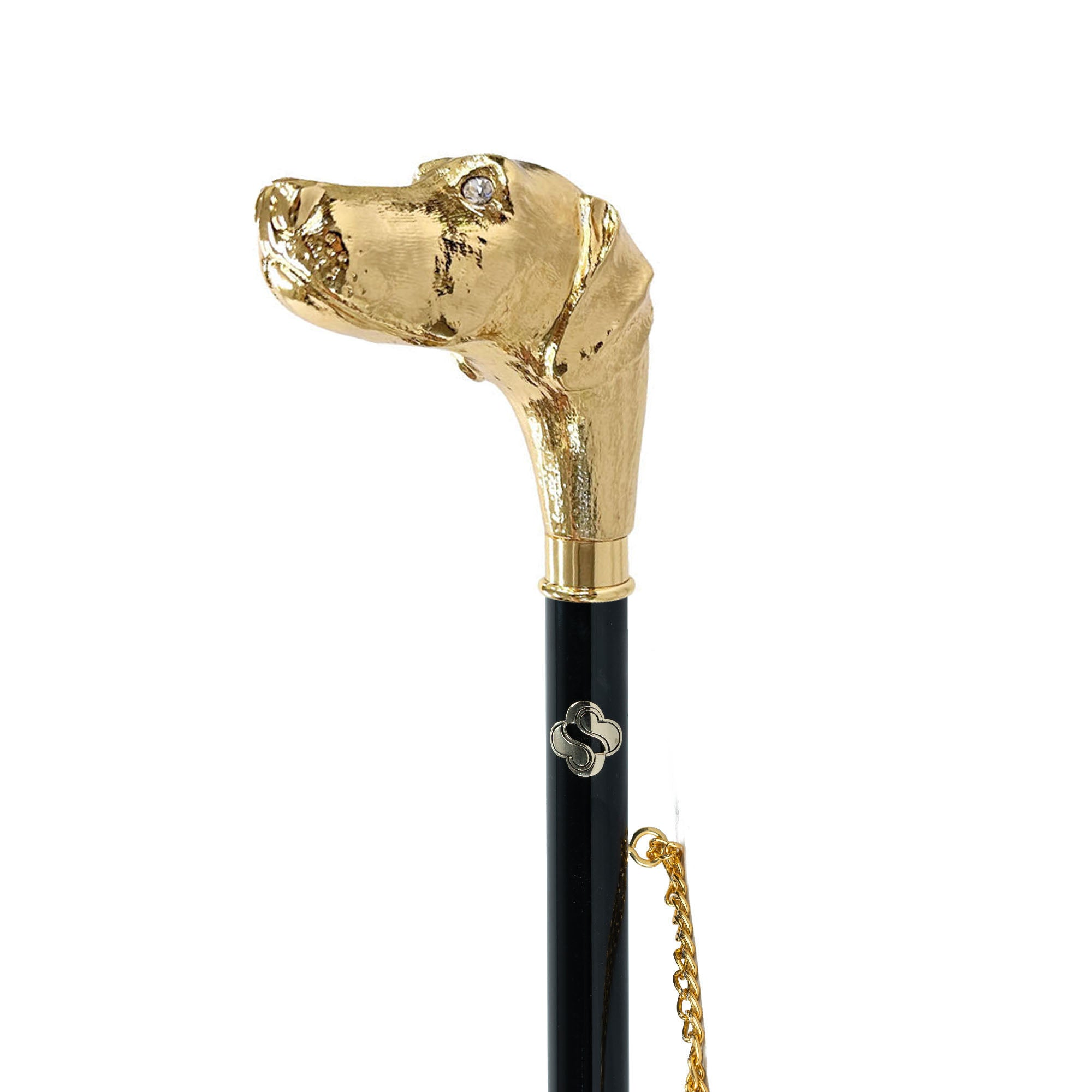 Chic Designer 24K Gold-Plated Shoehorn with Dog-Headed Handle
