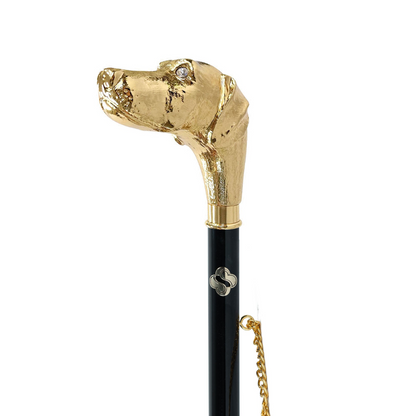 Chic Designer 24K Gold-Plated Shoehorn with Dog-Headed Handle