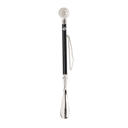 Italian Silver 925 Shoehorn with Majesty Crystal-Encrusted Knob