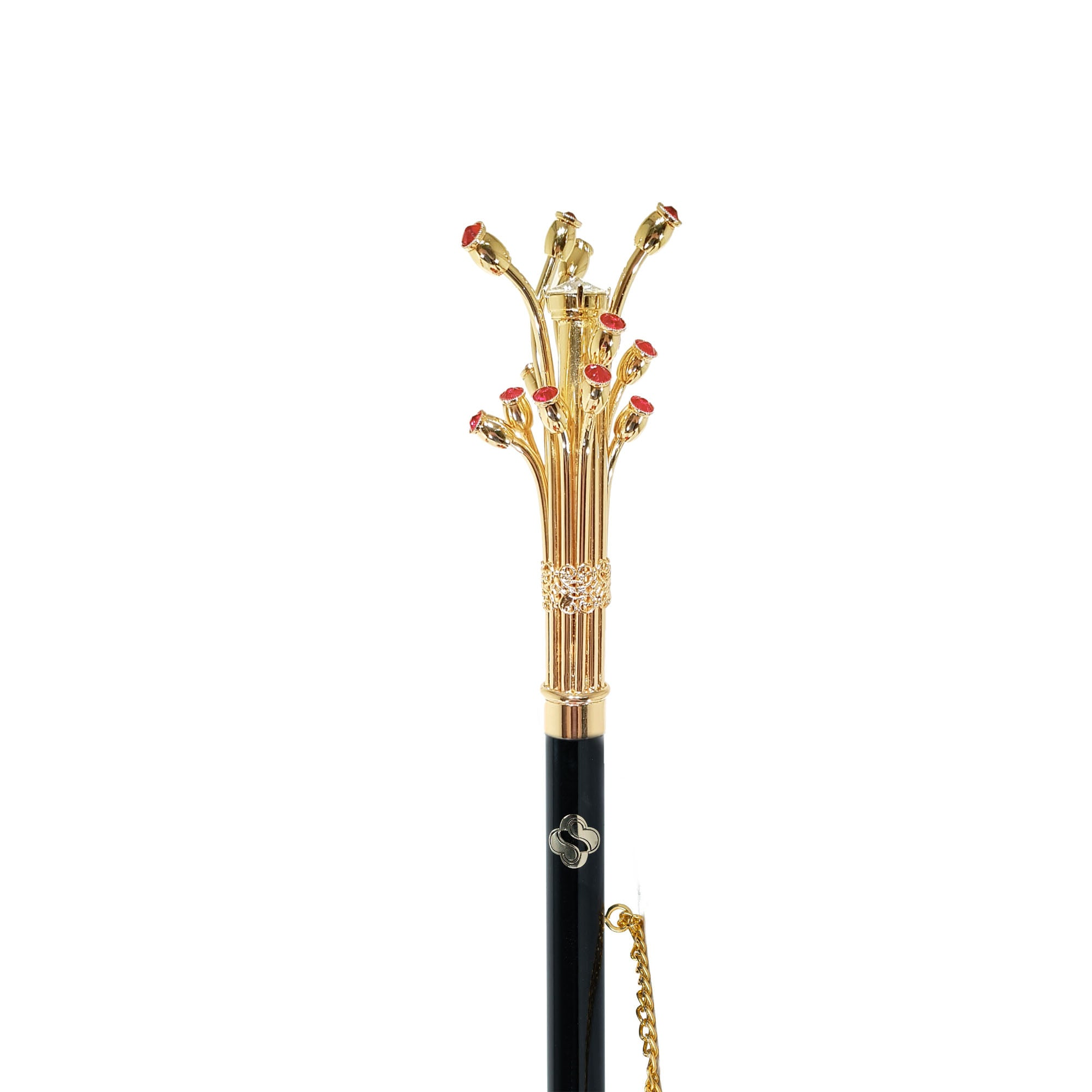 Golden Adornment Handle Handmade Crystal Shoehorn with Crystals