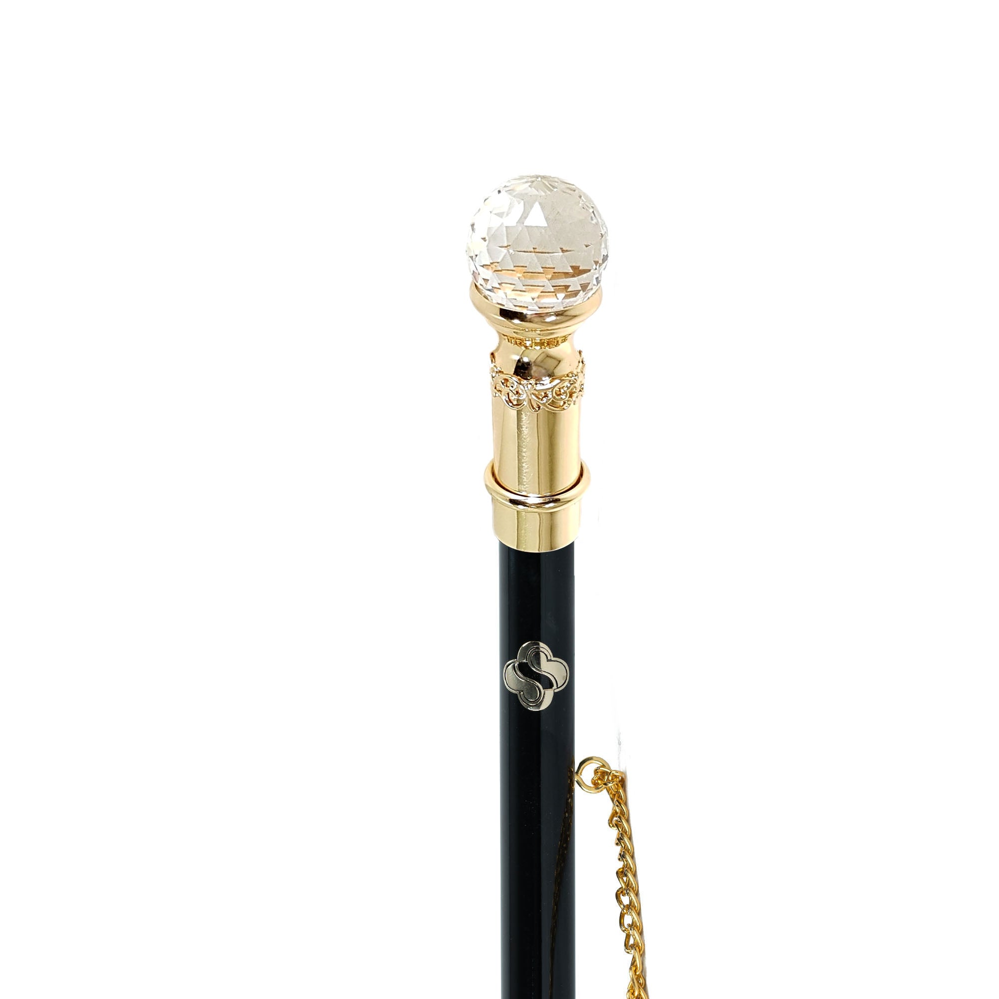 Italian Elegant Artisan Shoehorn with 24K Gold and Crystal Handle