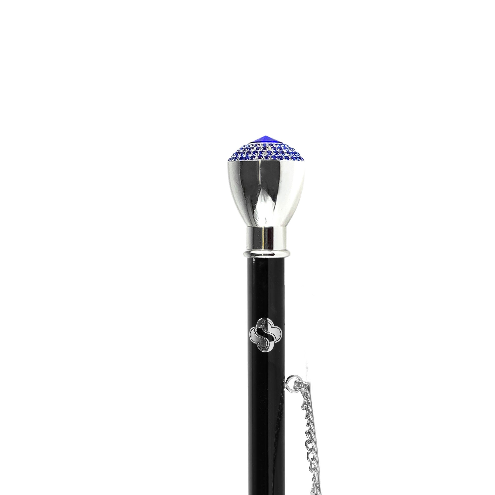 Elegant Italian Shoehorn with Sapphire-Encrusted Silver 925 Handle