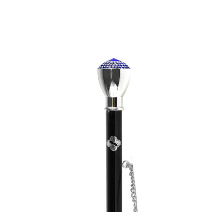 Elegant Italian Shoehorn with Sapphire-Encrusted Silver 925 Handle
