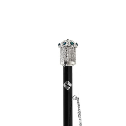 Elegant Stylish Shoehorn with Dark Blue Crystals Handle