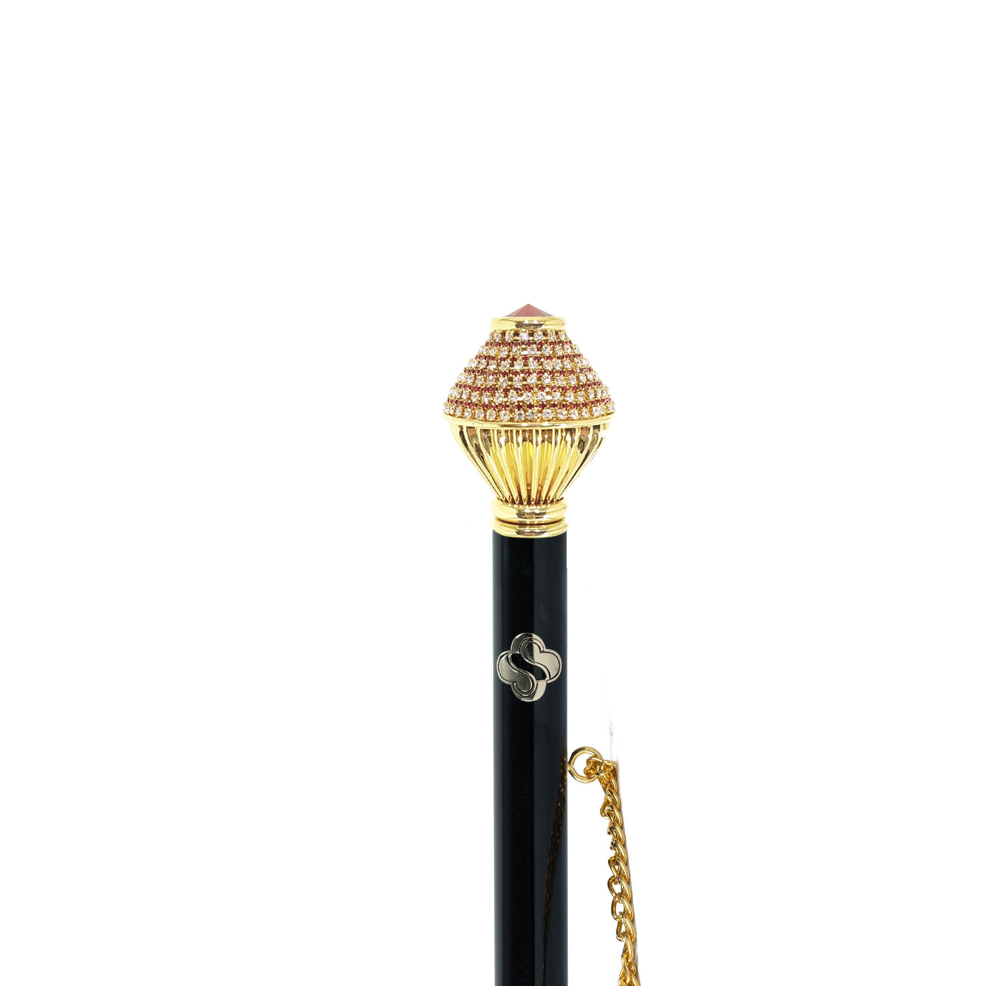 Chic Exquisite 24K Gold-Plated Shoehorn with Red and White Crystals