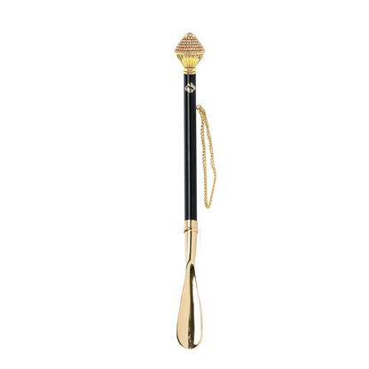 Chic Exquisite 24K Gold-Plated Shoehorn with Red and White Crystals