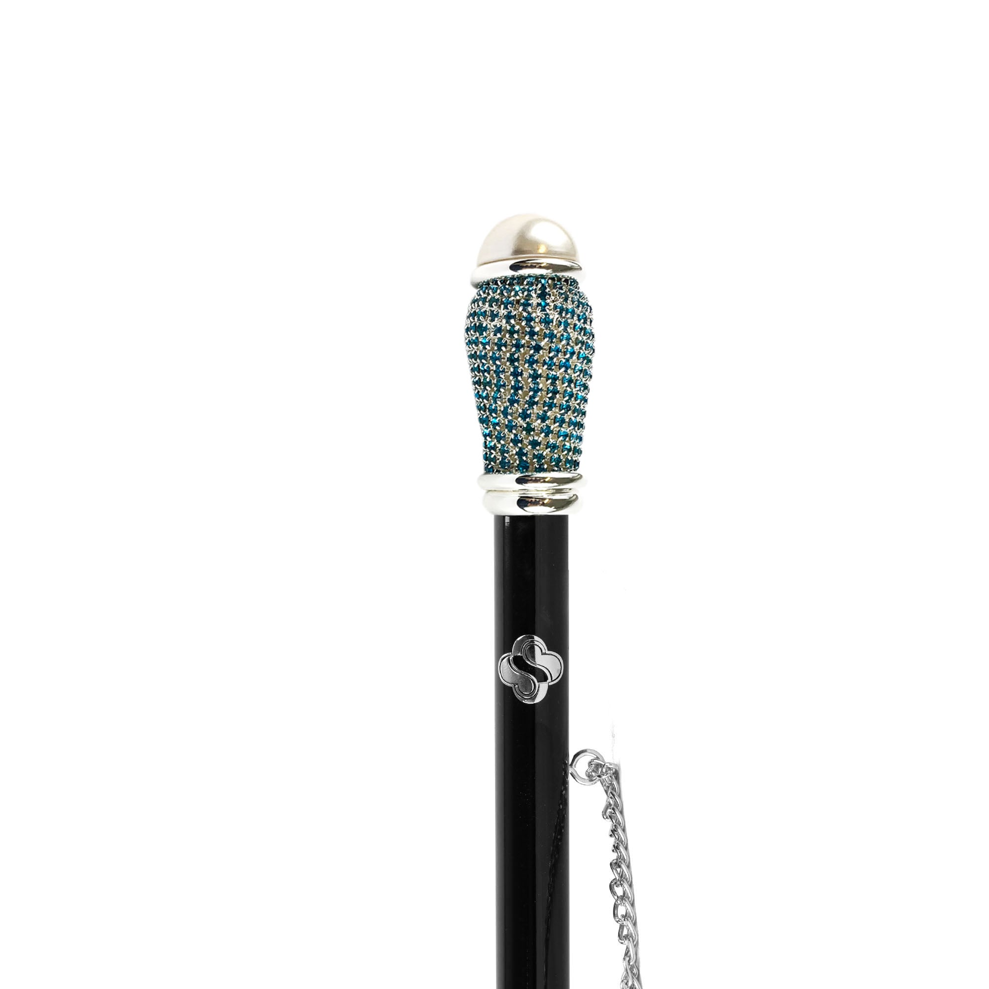 Chic Exquisite Shoehorn with Aquamarine Crystals Handle