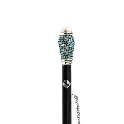 Chic Exquisite Shoehorn with Aquamarine Crystals Handle