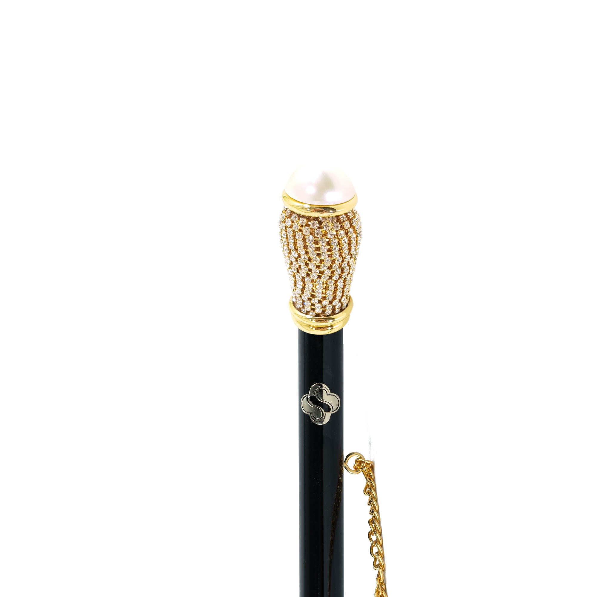 Luxury Golden 24K Gold-Plated Shoehorn with Crystal Handle