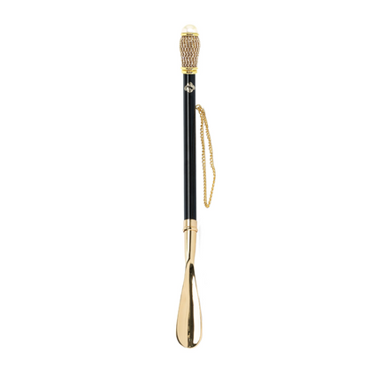 Luxury Golden 24K Gold-Plated Shoehorn with Crystal Handle