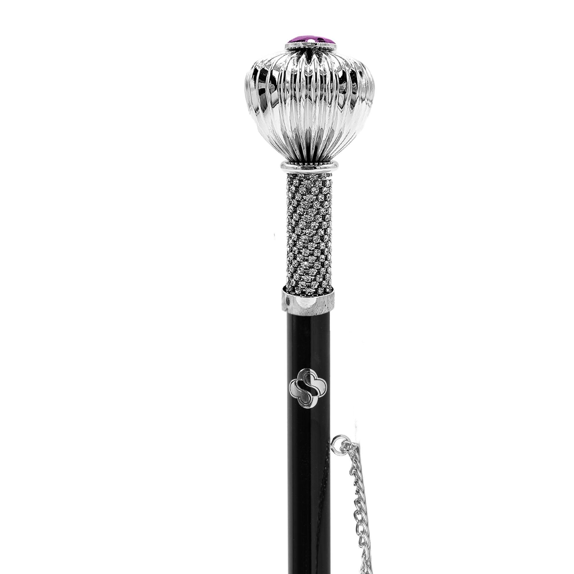 Exclusive Silverplated Flower Handle Shoehorn with Crystals