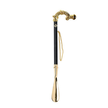Gold Shoehorn with Tiger’s Eye Stone – Italian Handcrafted Luxury