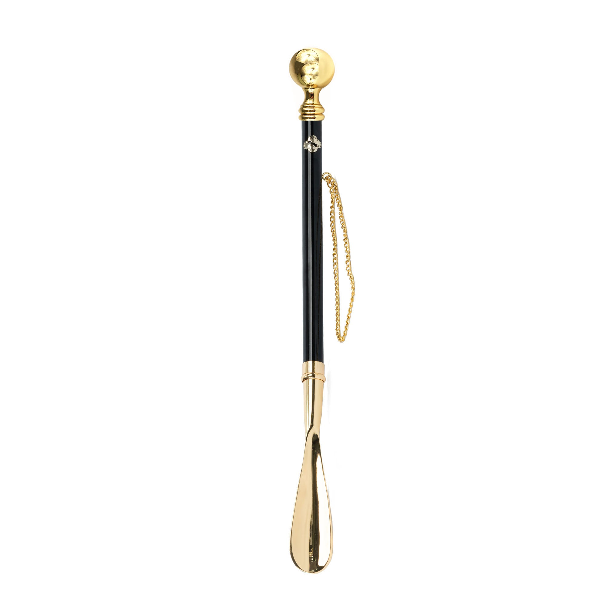 Handcrafted Shoehorn with Brilliant 24K Gold-Plated Sphere