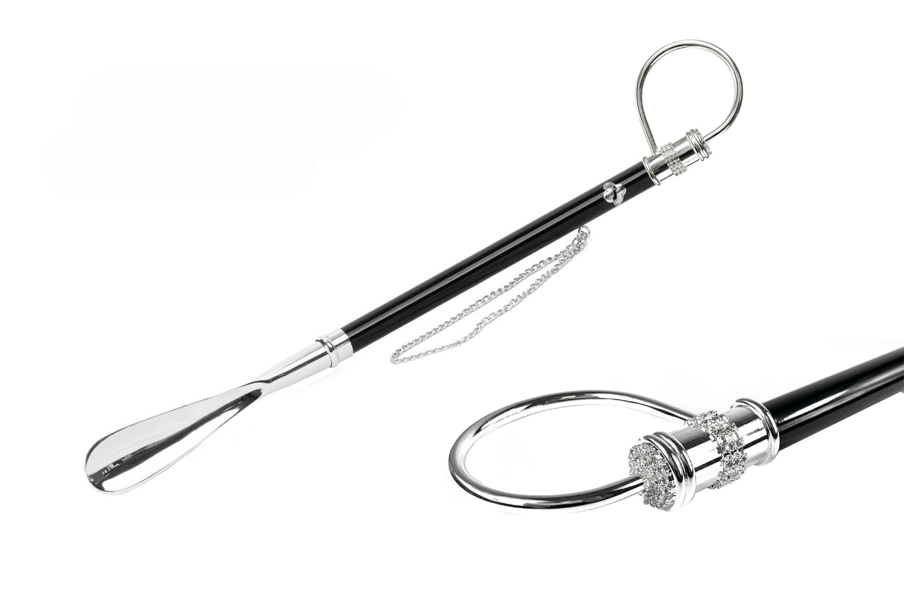 Luxury Handmade Shoehorn in Brass Silver-Plated 925