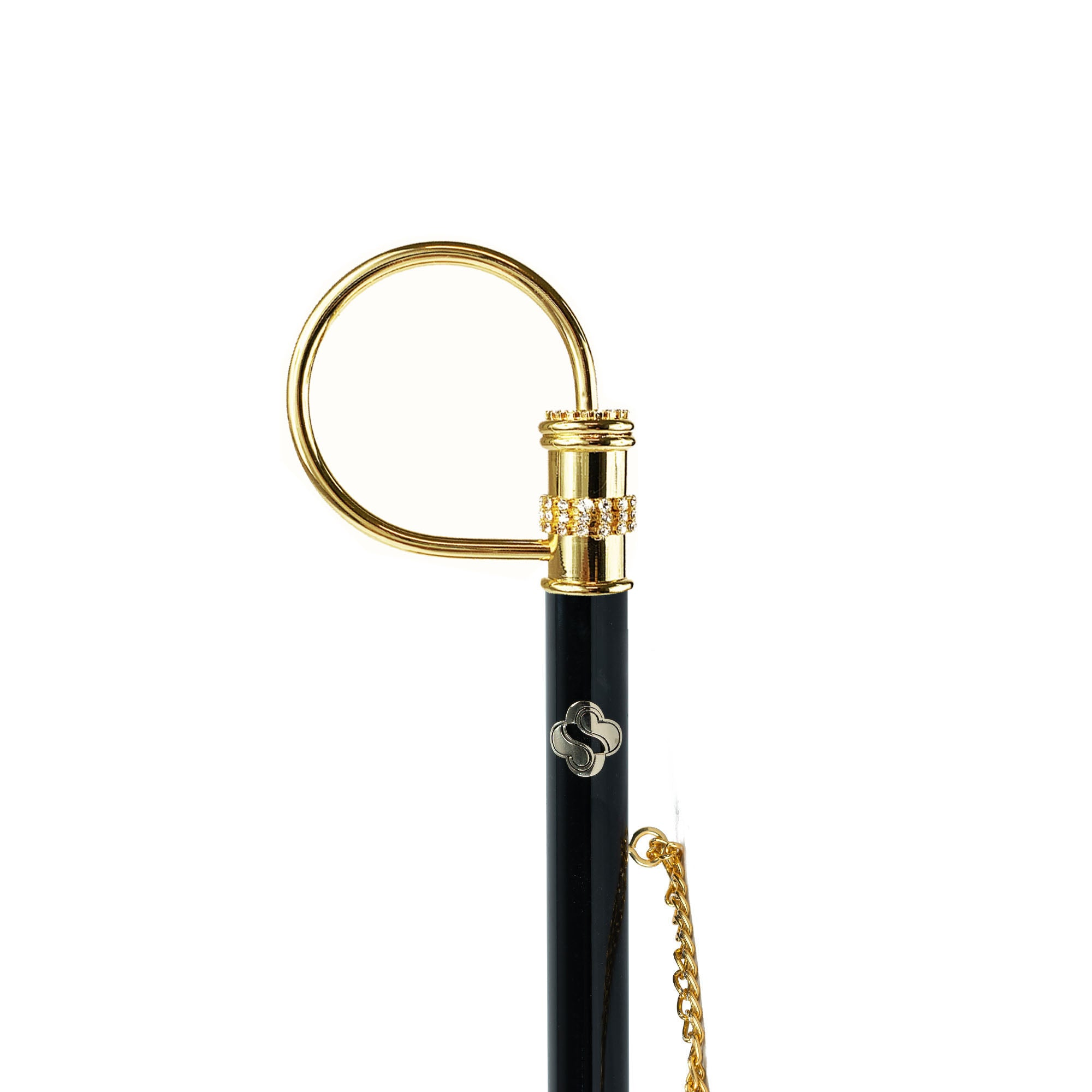 Artisanal Italian Luxury Crystals 24K Gold Plated Handle Shoehorn