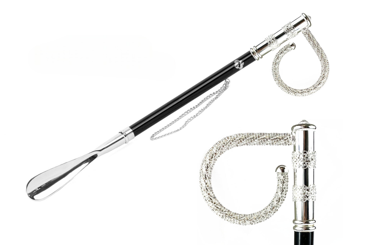 Designer Handmade Brilliant Shoehorn in Silver-Plated Brass 925