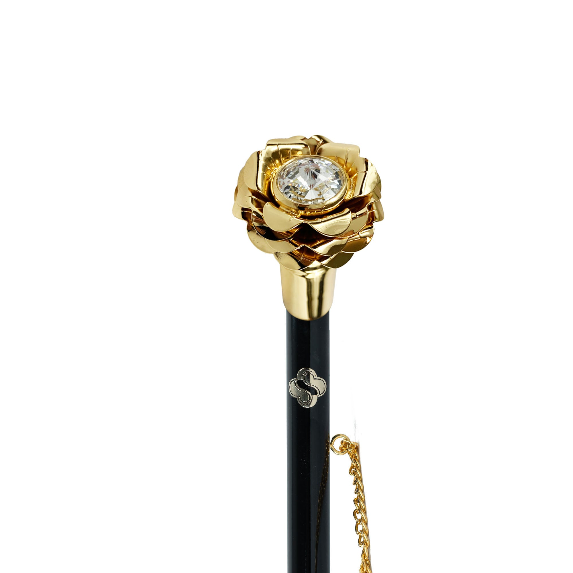 24K Gold-Plated Italian Artisan Golden Rose Embellishment Shoehorn