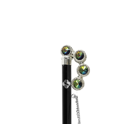 Handcrafted 925 Silver Plated Shoehorn with Multicolor Crystals