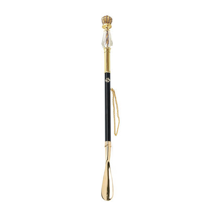 24K Gold Shoehorn with Sapphire Crystal Detailing – Italian Craftsmanship