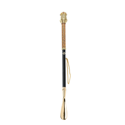 Luxury Regal Crystals Handle Shoehorn with Golden Accents