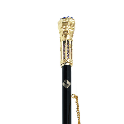Handmade Sapphire Tower Shoehorn with 24K Gold-Plated Handle