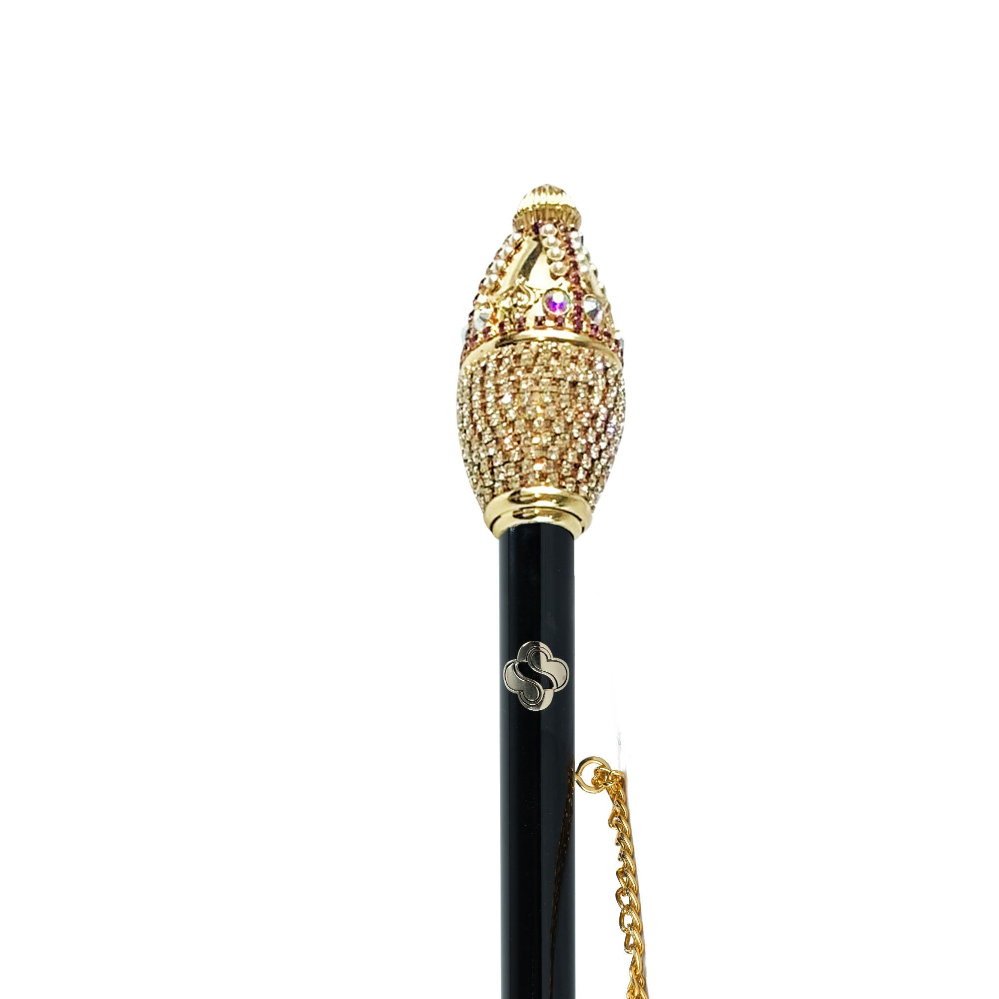 Shoehorn with Golden Accents and Crystals for Luxe Comfort