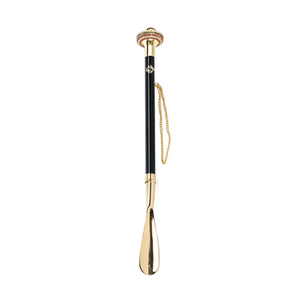 Elegant Chic Crystal Shoehorn with 24K Gold-Plated Details