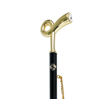 Elegant Gold 24K Plated Brass-Handled Italian Shoehorn