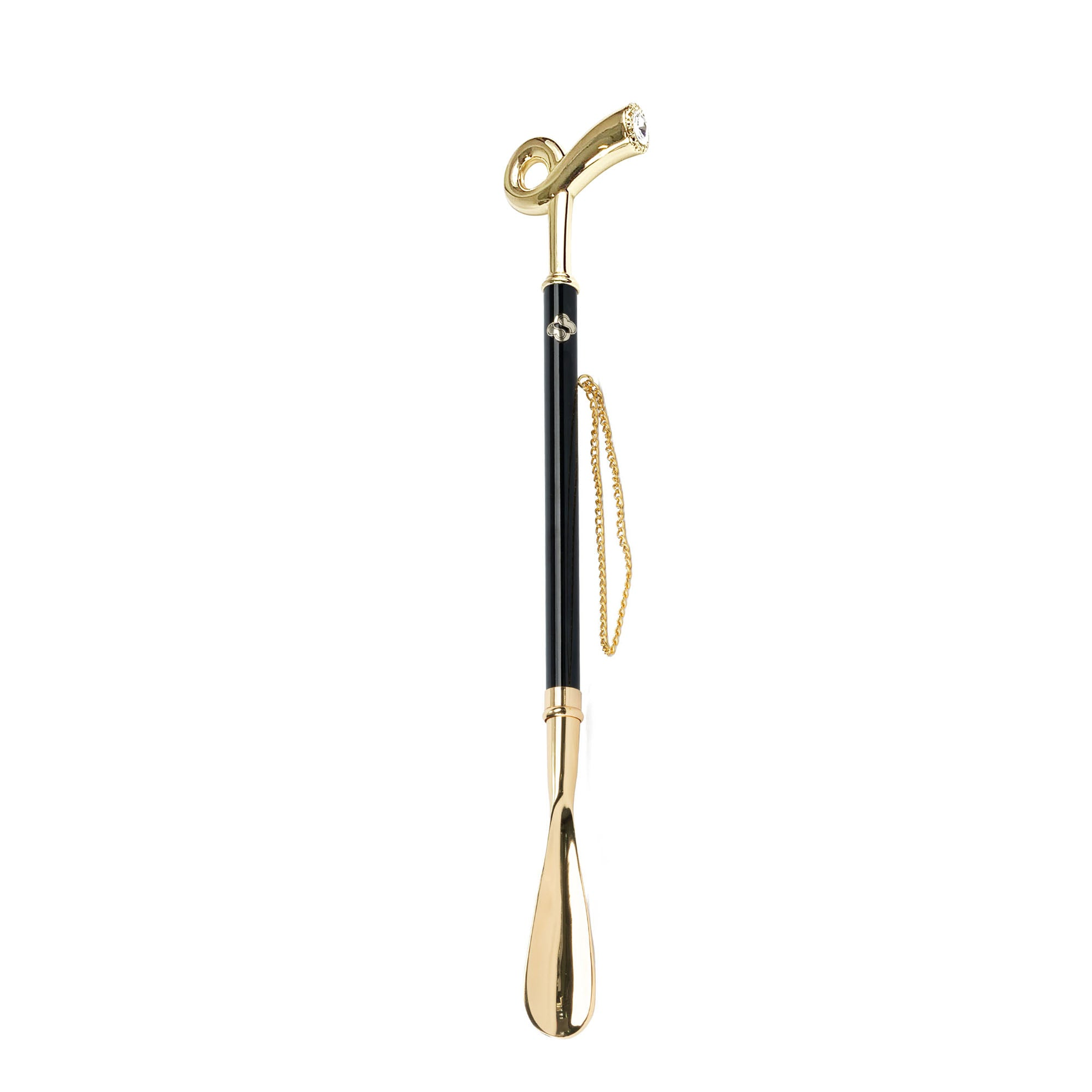 Elegant Gold 24K Plated Brass-Handled Italian Shoehorn